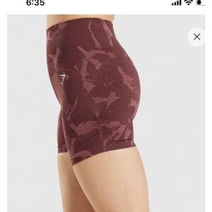 Gymshark Women's Athletic Shorts in Rust Camouflage
